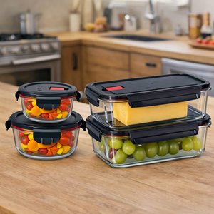 lot de 4 boites de concervation en verre