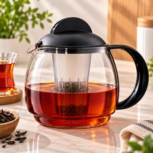 Il s'agit de la théière en verre pour micro-ondes Boral avec insert filtre